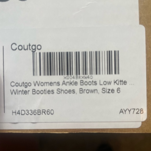 Coutgo women’s ankle boot, low kitten heel, brown suede size 8W - Picture 8 of 9